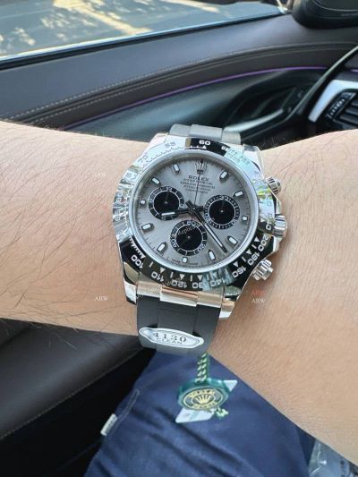Clean Factory Rolex Daytona 4130 Grey Face Watch